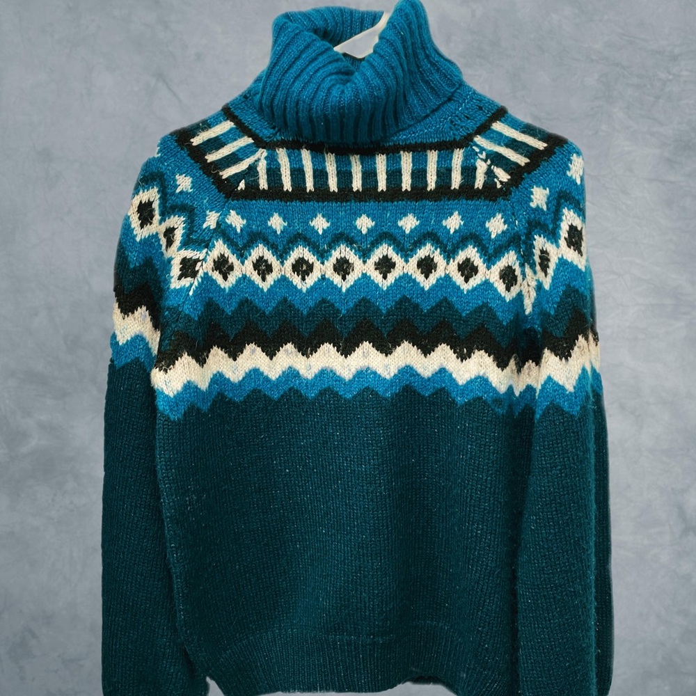 Wool Turquoise Oversized Cozy Sweater